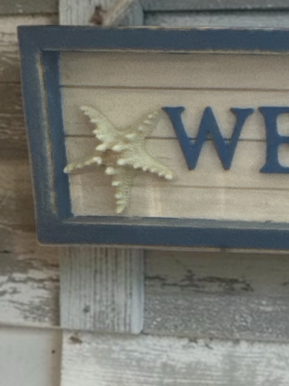 Nautical "WELCOME" Hanging Sign in Blue and Cream - Picture 4 of 9